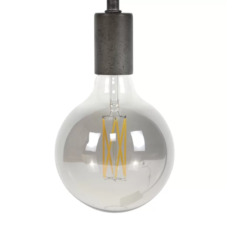 Kooldraadlamp Bol XL Ø12cm E27 LED 6W - Smoke Grey