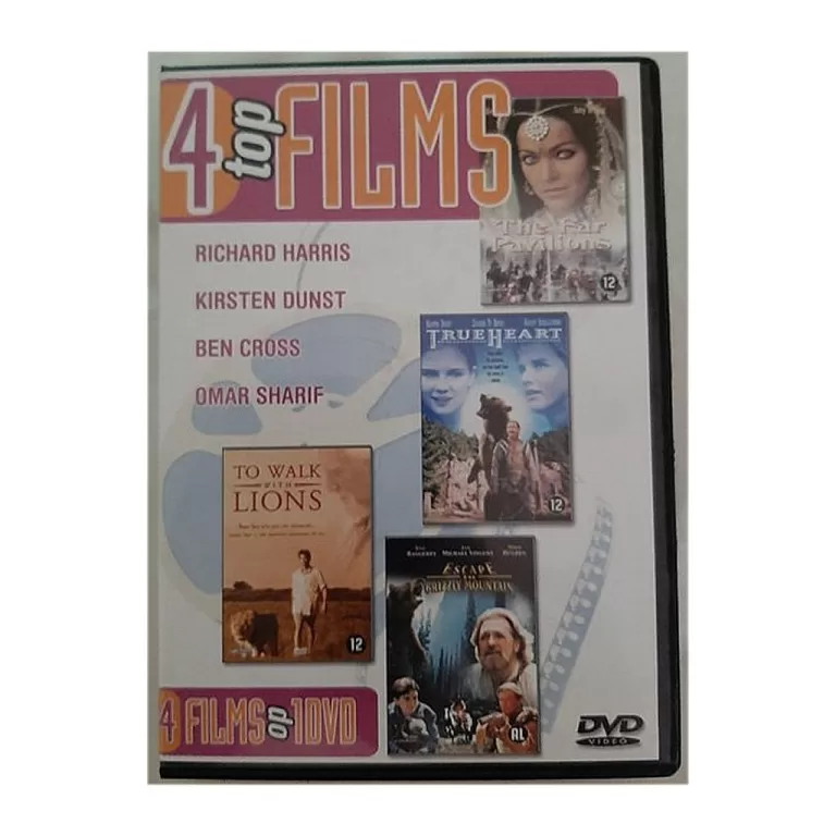 DVD 4 Top Films To Walk With Lions/True Heart/Far Pavillions/Escape To Grizzly Mountain