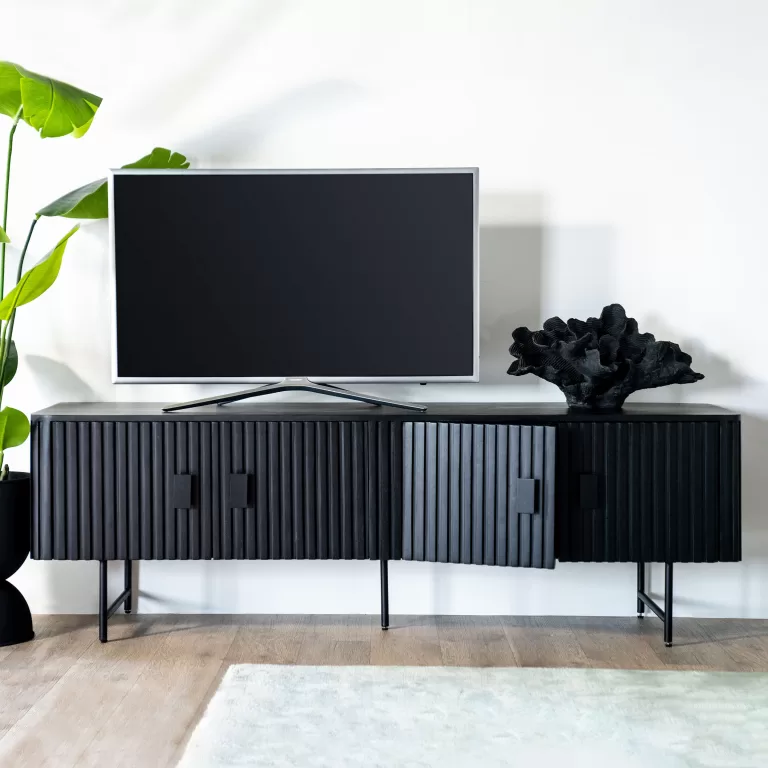 Eleonora TV-meubel Remi Mangohout en metaal - Zwart | Flickmyhouse
