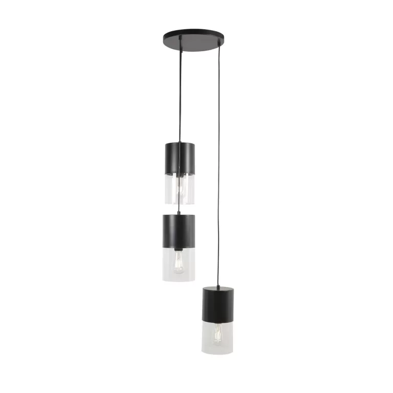 Kave Home Hanglamp Flexa 3-lamps - Zwart | Flickmyhouse