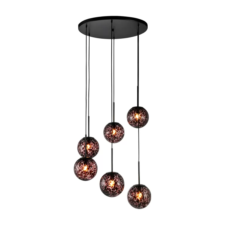 Richmond Hanglamp Kyano 6-lamps - Zwart | Flickmyhouse
