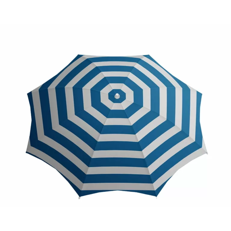 Parasoll Strepen Wit/Blauw Ø 180 cm