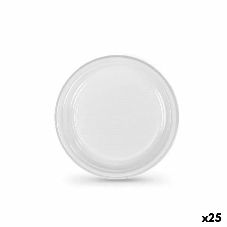 Set van herbruikbare borden Algon Wit Plastic 17 cm (25 Stuks)