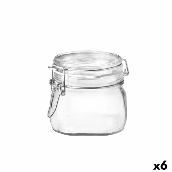 Voedselopslagcontainer Bormioli Rocco Fido Transparant Glas (500 ml) (6 Stuks)