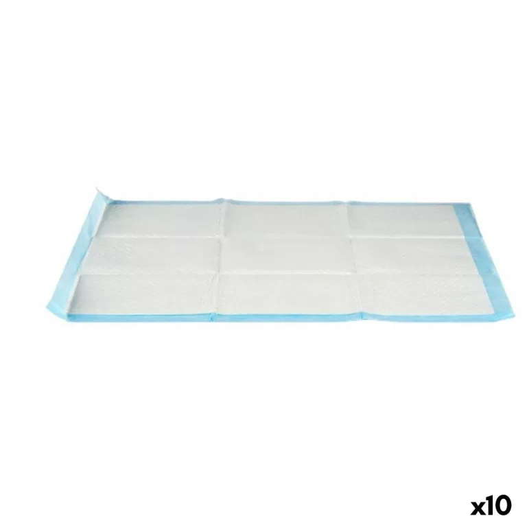 Zindelijkheidstraining-pads voor honden 60 x 90 cm Blauw Wit Papier Polyethyleen (10 Stuks)