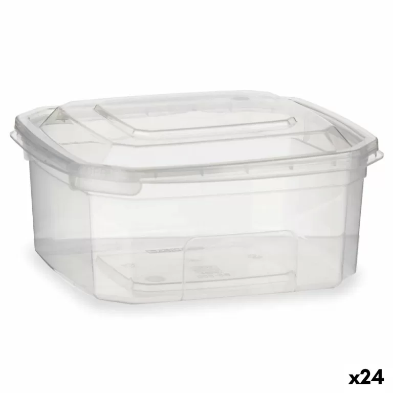 Rechthoekige lunchbox met deksel Transparant Polypropyleen 500 ml 12