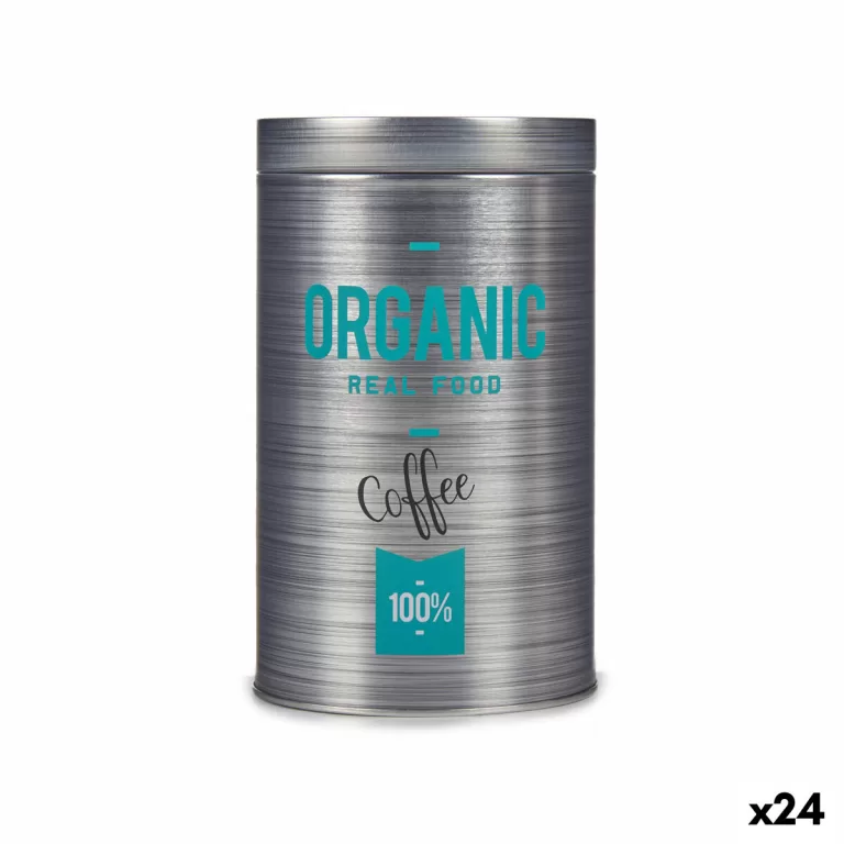 Tin Organic Koffie Grijs Blik 10
