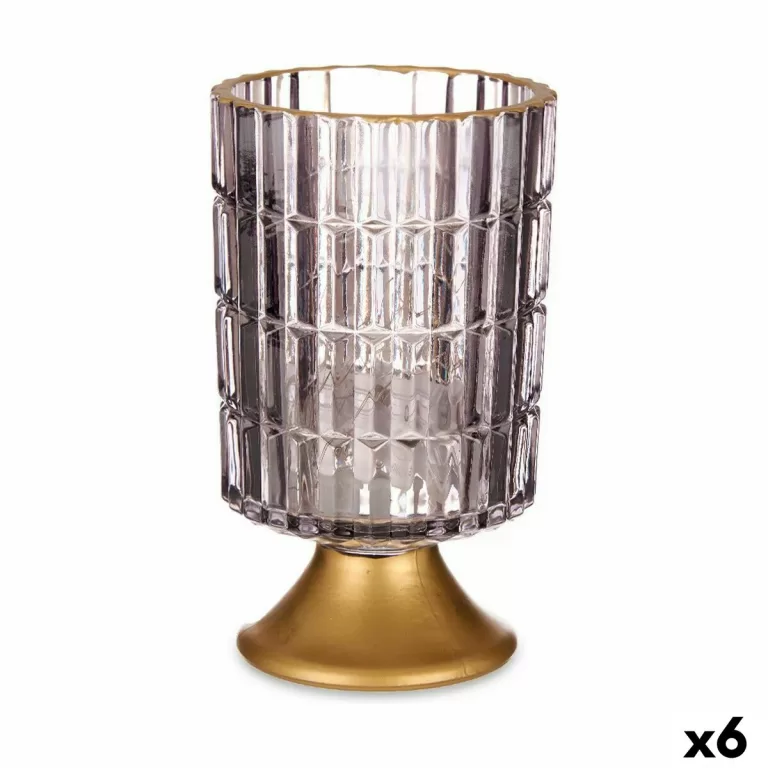 Led-lantaarn Grijs Gouden Glas 10