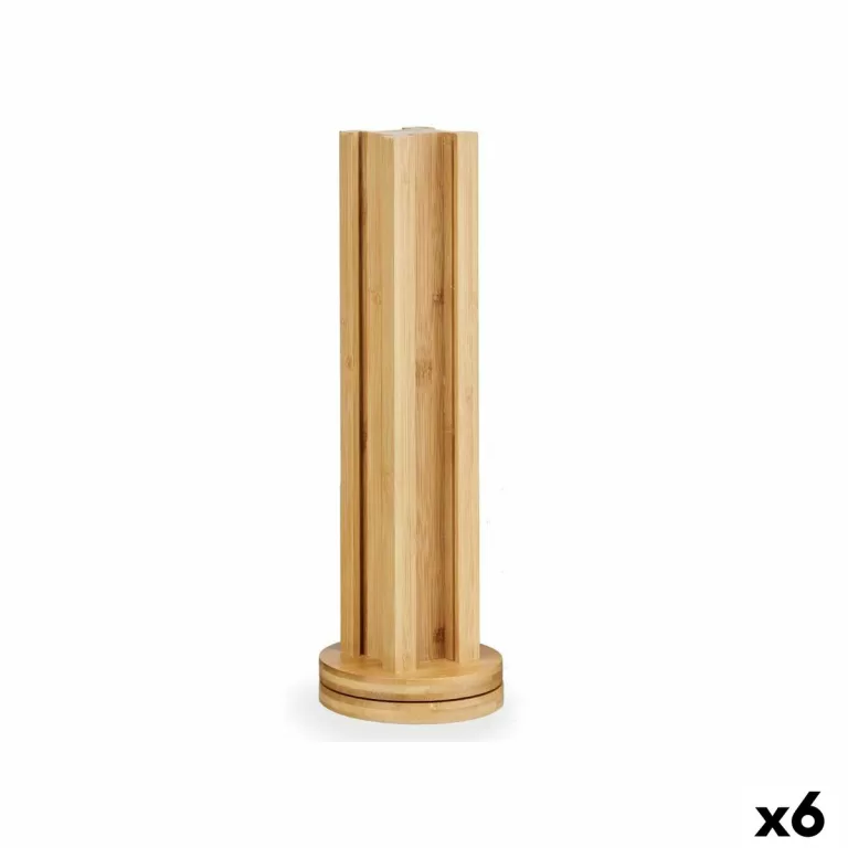 Houder voor 36 koffiecapsules Draaiend Bamboe 11 x 11 x 34 cm (6 Stuks)