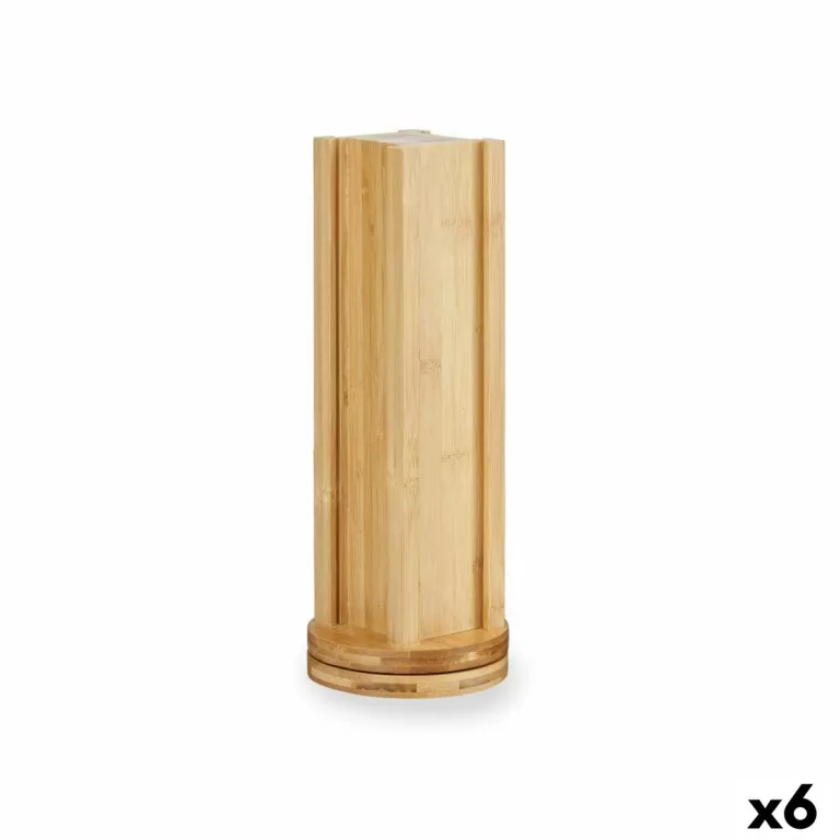 Houder voor 20 koffiecapsules Draaiend Bamboe 11 x 11 x 34 cm (6 Stuks)