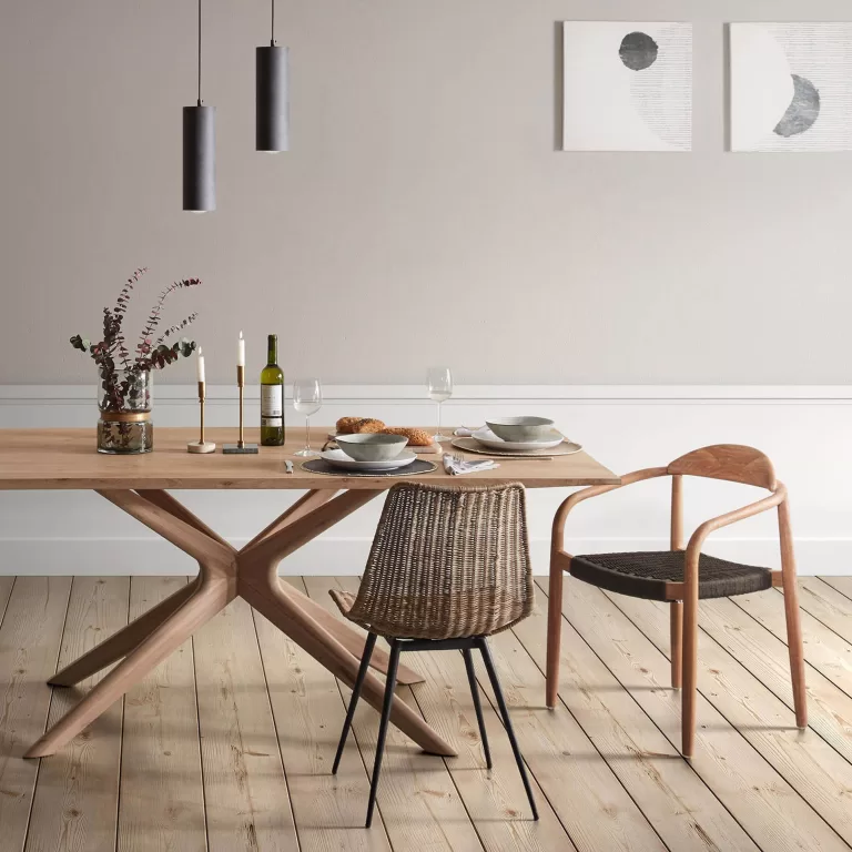 Kave Home Eettafel Armande Licht Eiken - Wit | Flickmyhouse