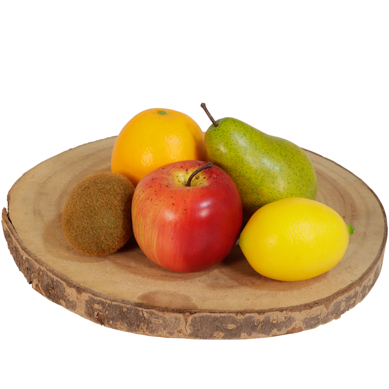 Kunstfruit: 5 stuks peer - sinaasappel - rode appel - kiwi - citroen | Flickmyhouse marketplace
