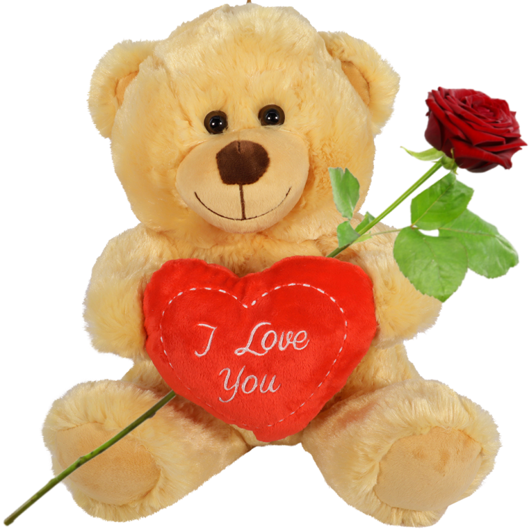 Bruine knuffelbeer I love you met rood hart | Flickmyhouse marketplace