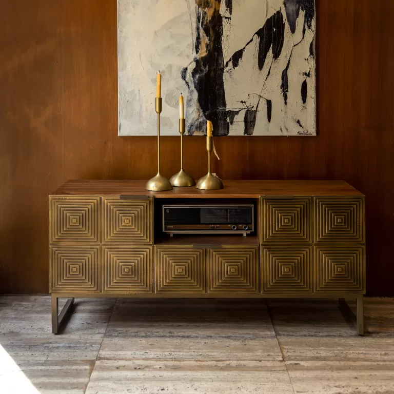 Dutchbone TV-meubel Volan mangohout 135cm - goud | Flickmyhouse