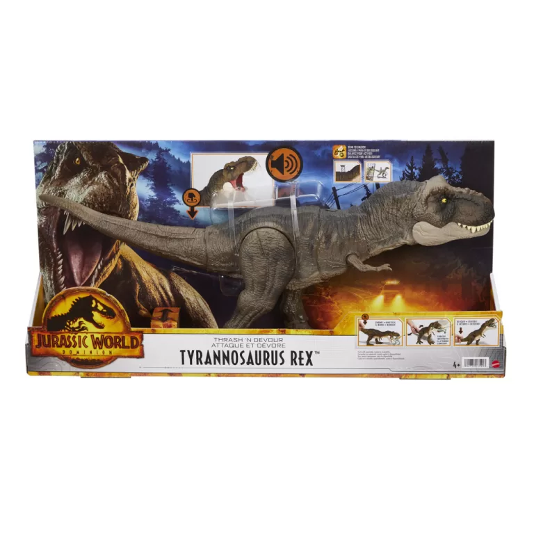 Mattel Jurassic World Thrash and Devour Tyrannosaurus Rex + Geluid
