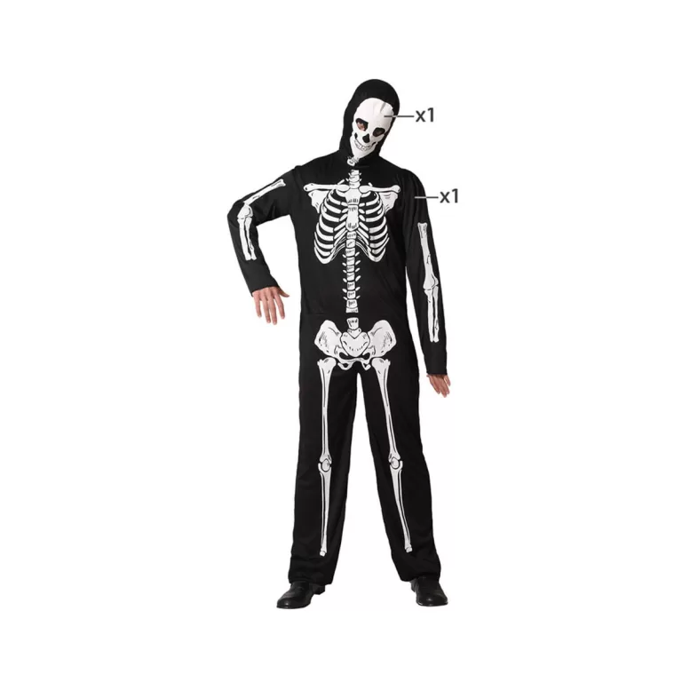 Kostuums voor Volwassenen Skelet Zwart