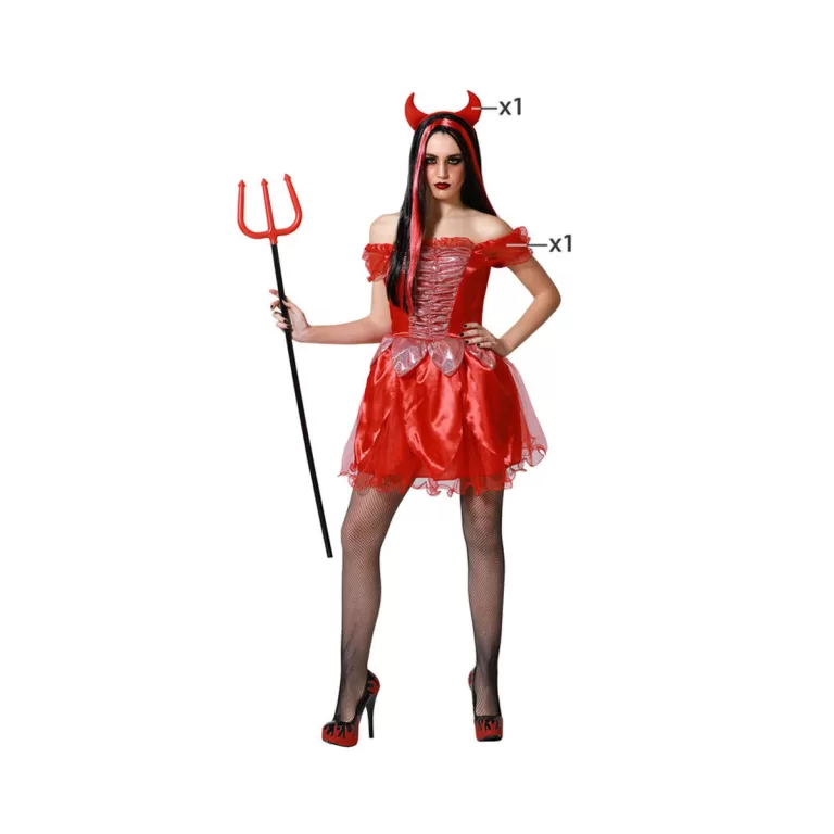 Kostuums voor Volwassenen Demoness Rood