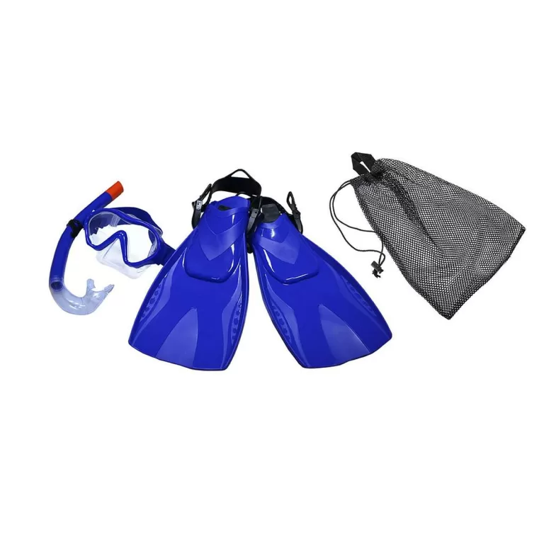 Duikbril met Snorkel en Zwemvliezen Eqsi Kinderen Blauw