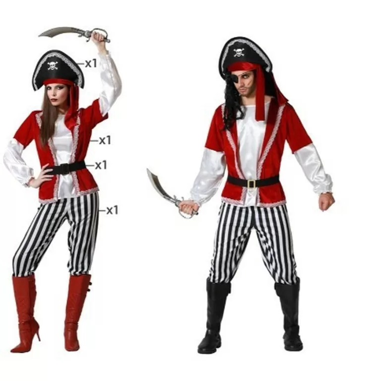 Kostuums voor Volwassenen Piraat Rood