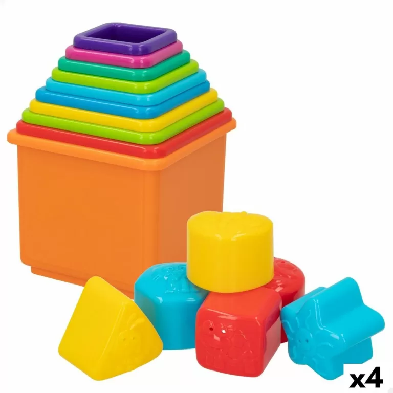 Blokken Stapelen PlayGo 16 Onderdelen 4 Stuks 10