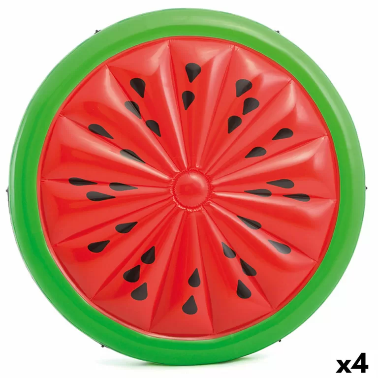 Opblaasbaar eiland Intex Watermeloen 183 x 23 x 183 cm (4 Stuks)