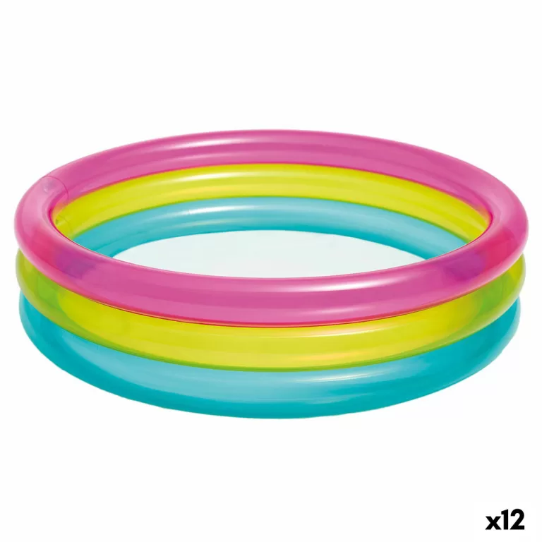 Opblaasbaar Kinderzwembad Intex Regenboog Ringen 63 L 86 x 25 x 86 cm (12 Stuks)