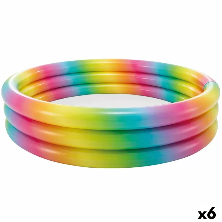 Opblaasbaar Kinderzwembad Intex Multicolour Ringen 581 L 168 x 38 x 168 cm (6 Stuks)