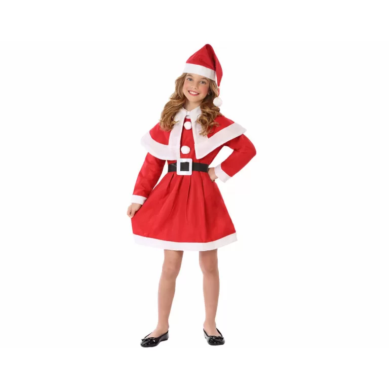Kostuum Meisje Kerstmoeder Rood Polyester (5-6 Jaar)