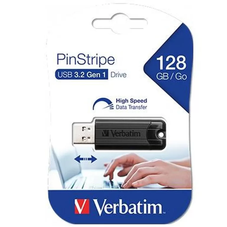 USB stick Verbatim PinStripe 3.0 Zwart 128 GB