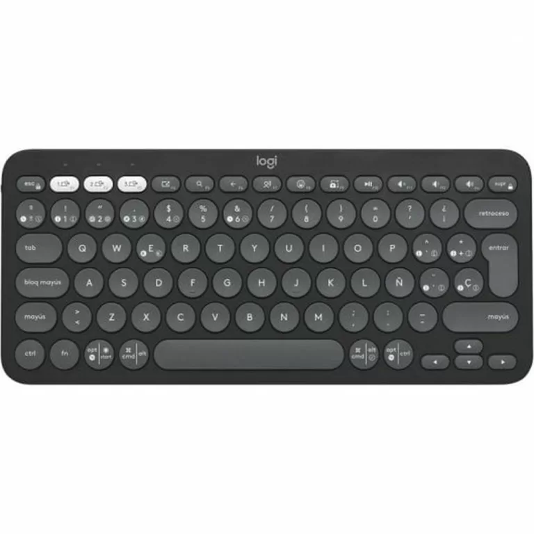 Draadloos toetsenbord Logitech Pebble Keys 2 K380s Qwerty Spaans Zwart Grijs Grafiet