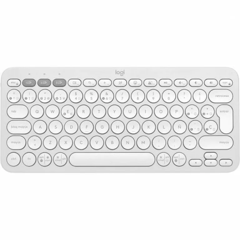 Draadloos toetsenbord Logitech Pebble Keys 2 K380s Qwerty Spaans Wit