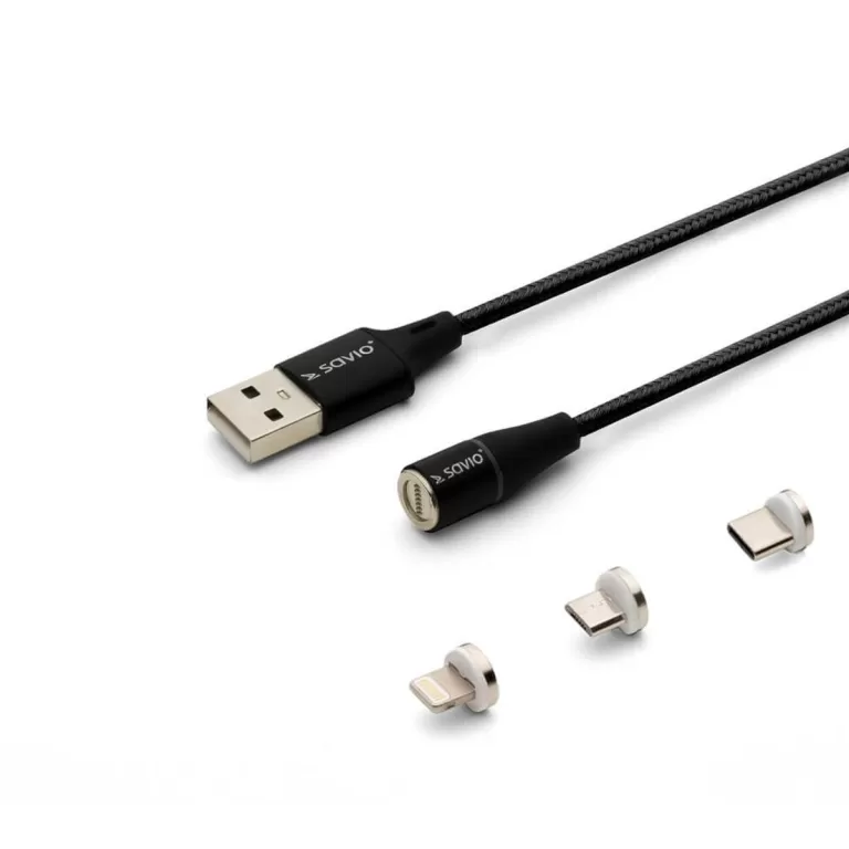 Kabel USB naar Lightning Savio CL-155 Zwart 2 m
