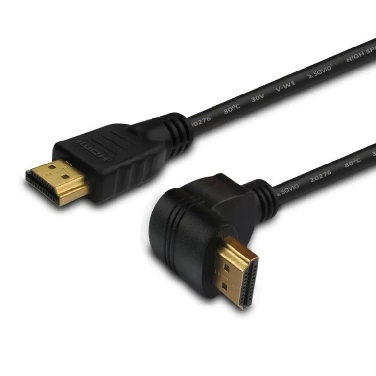 HDMI-Kabel Savio CL-04 Hoek Zwart 1