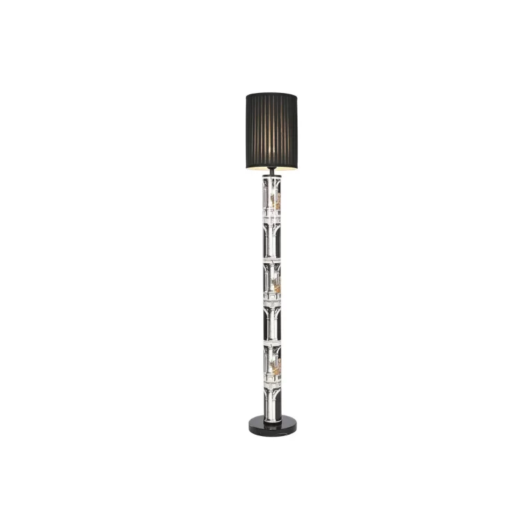 Vloerlamp Home ESPRIT Wit Zwart Gouden Metaal Porselein Polypropyleen 25 x 25 x 166 cm