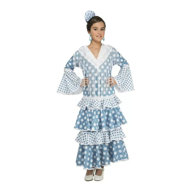 Kostuums voor Kinderen My Other Me Guadalquivir Flamenco danser Turkoois