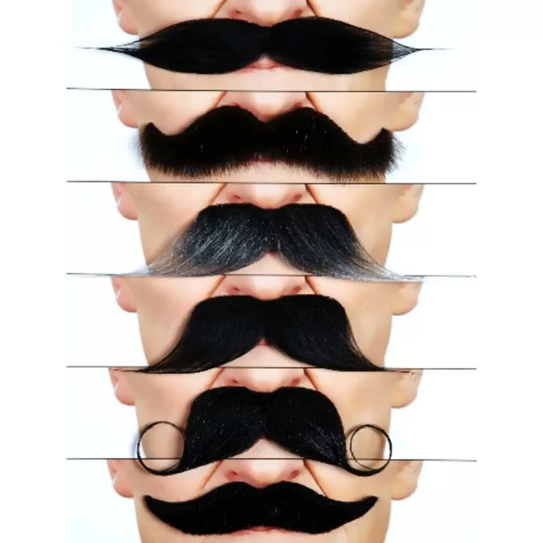 Set of false mustaches My Other Me Één maat Zwart 6 Onderdelen