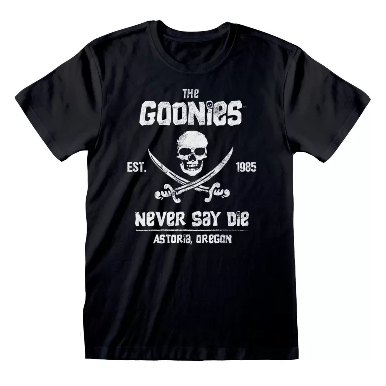 T-Shirt met Korte Mouwen The Goonies Never Say Die Zwart Uniseks
