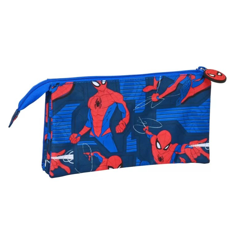 Schoolpennenzak Spiderman Great power 22 x 12 x 3 cm Blauw Rood