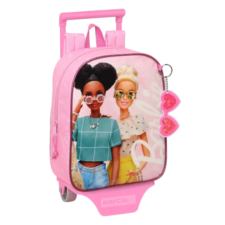 Schoolrugzak met Wielen Barbie Girl Roze 22 x 27 x 10 cm
