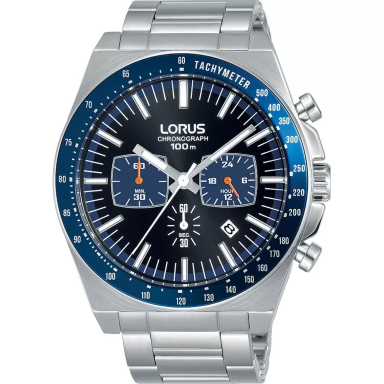 Horloge Heren Lorus SPORTS Zwart Zilverkleurig (Ø 44 mm)