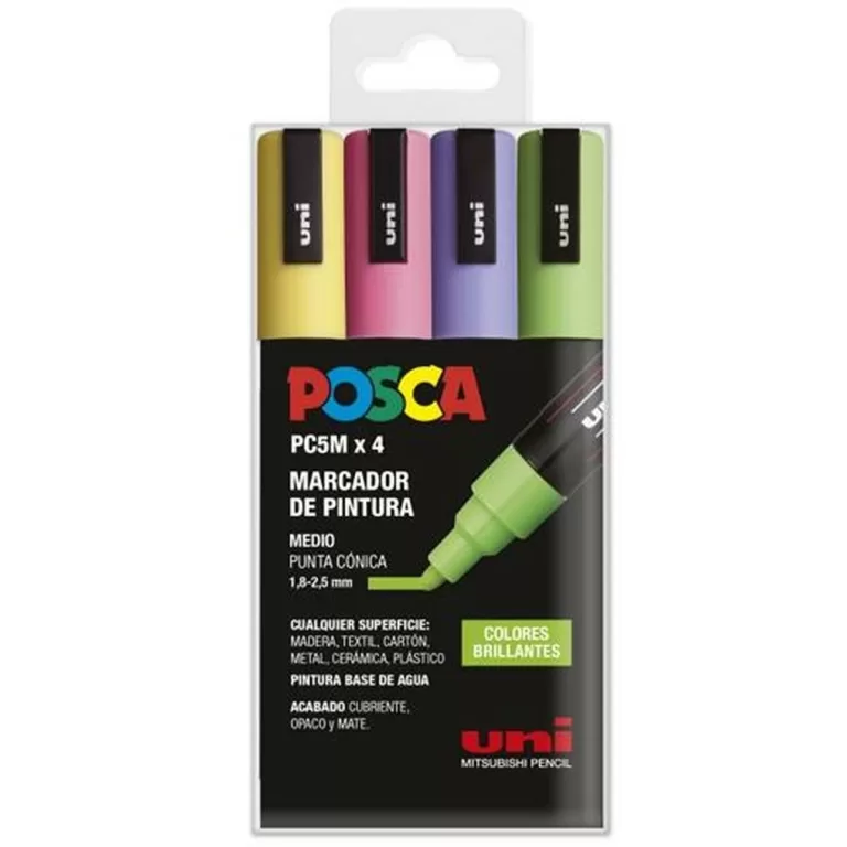 Markeerset POSCA PC-5M Bright 4 Onderdelen