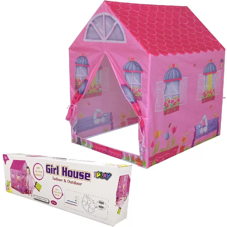 Speeltent Huis 72x95x102 cm Roze