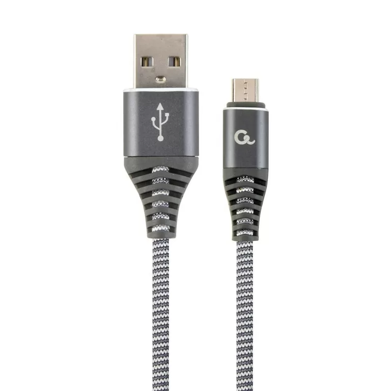 Kabel USB naar micro-USB GEMBIRD CC-USB2B-AMmBM-1M-WB2 Grijs Wit/Grijs 1 m