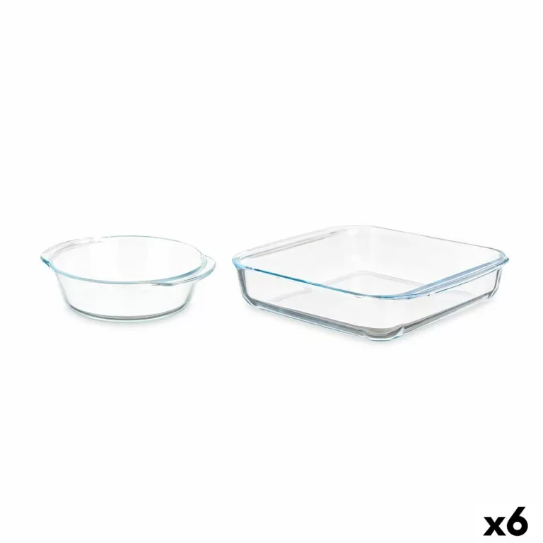 Set van trays Transparant Borosilicaatglas 800 ml 1
