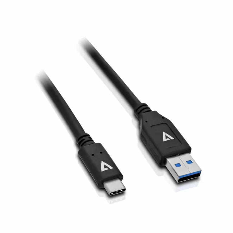 Kabel USB A naar USB C V7 V7U2C-1M-BLK-1E      Zwart 1 m