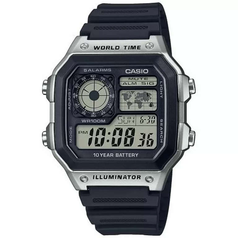 Horloge Heren Casio AE-1200WH-1CVEF Zwart Grijs (Ø 40 mm)