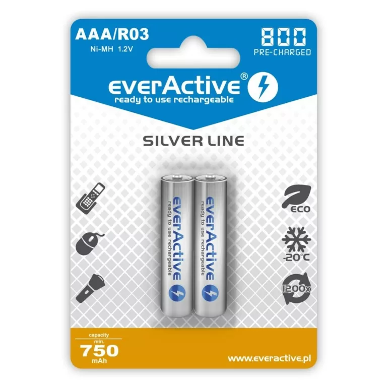 Oplaadbare Batterijen EverActive EVHRL03-800 AAA R03 1