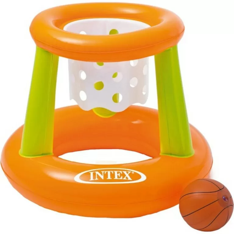 Opblaasbare Spel Intex Oranje Groen Basketbalbasket 67 x 55 cm
