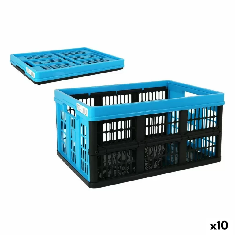 Opvouwbare doos met handvatten Tontarelli Voilà Blauw 53 x 37 x 27 cm (10 Stuks)