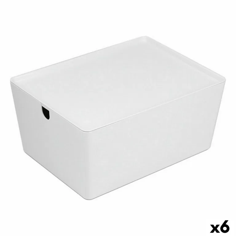 Opstapelbare opbergbox Confortime Met deksel 35 x 26 x 16 cm (6 Stuks)
